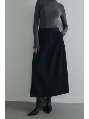 Suud Collection Siyah Lade Balon Etek
