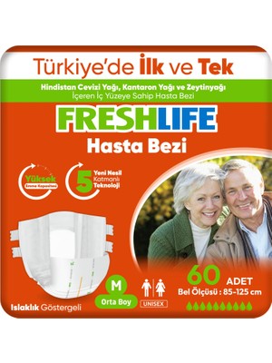 2'li Freshlife Medium Yetişkin Hasta Bezi 30X2 (60 Adet)