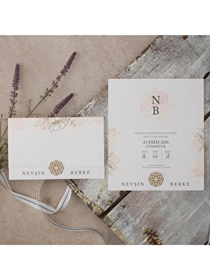 ABC Ofis Düğün Davetiyesi Eko Polen Davetiye Baskılı 40365