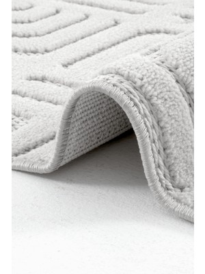 Piyan  9211 Gri Yumuşak Dokulu Salon Antre Mutfak Yatak Odası Halısı Yolluk