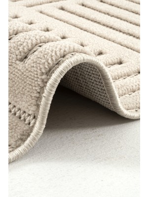 Piyan  9204 Bej Yumuşak Dokulu Salon Antre Mutfak Yatak Odası Halısı Yolluk