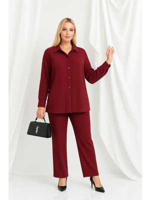 Bürümcük Gömlek Yaka Düğmeli  Alt Üst Takım Tesettüre Uygun  2xl 6xl