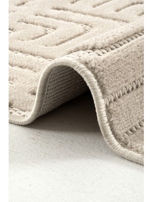 Piyan  9212 Bej Yumuşak Dokulu Salon Antre Mutfak Yatak Odası Halısı Yolluk