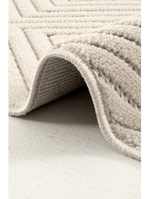 Piyan  9208 Bej Yumuşak Dokulu Salon Antre Mutfak Yatak Odası Halısı Yolluk