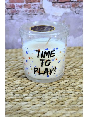 İnia Home Yazılı Cam Bardak Mum – Move On, Be Wild, Time To Play – 42 Saat Yanma Süreli Dekoratif Hediyelik