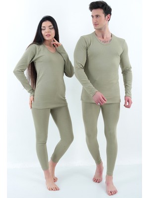Isıl  Termal  | Askeri Yeşil Termal Kışlık Pamuklu  ( Alt Üst Takım  ) Fanila Tayt