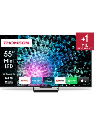 Thomson 55MG7C15 55" 139 Ekran Uydu Alıcılı 4K Ultra HD QD MiniLED Google TV