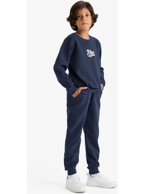 DeFacto Erkek Çocuk 2'li Takım Baskılı Sweatshirt Eşofman Altı F2498A825AU