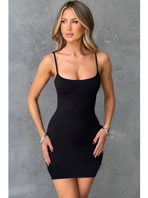 Kadın Siyah Mini Elbise