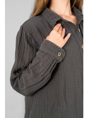 Müslin Kadın Yakalı Gömlek