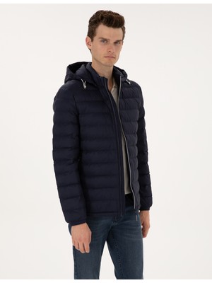 Pierre Cardin Erkek Lacivert Kapitone Kapüşonlu Mont 50310193-VR033