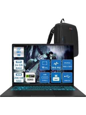 Asus Vivobook 16 V3607VM Intel Core 5 210H 24GB Ddr5 256GB SSD RTX5060 Gddr7 8gb Freedos 16" WUXGA(1920X1200) 144HZ 300NITS Taşınabilir Bilgisayar RP049F06 + Zetta Çanta