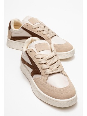 Kadın Anorak Spor Ayakkabı Bej Kahve