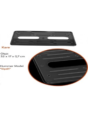 Hummer Tip Kare Plaka Altlığı Piano Black