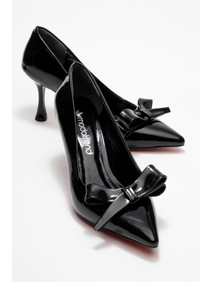 Kadın Topuklu Ayakkabı Siyah Rugan