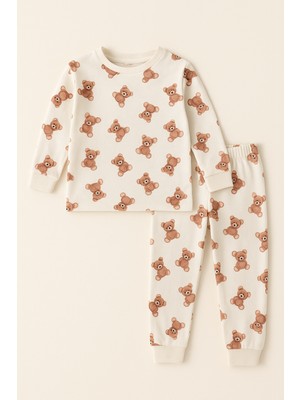 Çocuk Teddy Desenli Pijama Takımı