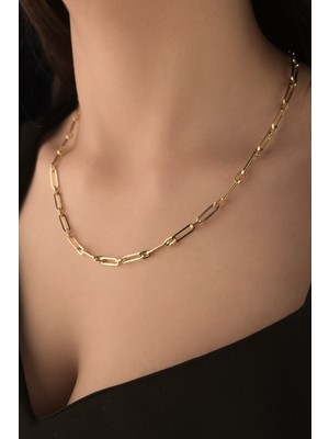 Fiyonk Kuyumculuk 14 Ayar Altın Mini Atlamalı Ataç Zincir 3.85 mm