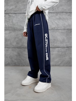 Lacivert Gc Studio Yazılı Baggy Kalıp Eşofman Altı