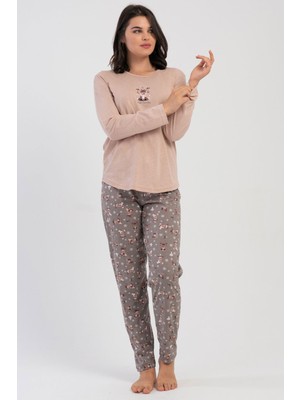 Pamuklu Kadın Büyük Beden Uzun Kol Pijama Takım
, 503270