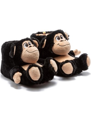 Maymun Çocuk Hayvanlı Panduf Siyah 30/35