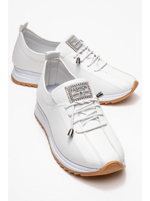 Yumuşak Tabanlı Kadın Ayakkabı Beyaz Cilt