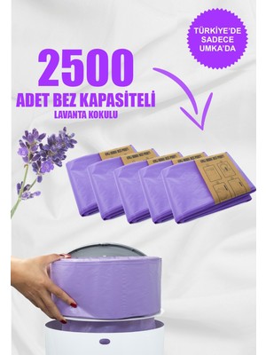 Korbell 16 Lt Çöp Kutuları ile Uyumlu Muadil  2500 Bebek Bezi Kapasiteli Lavanta Kokulu 5 Paket Çöp Poşeti