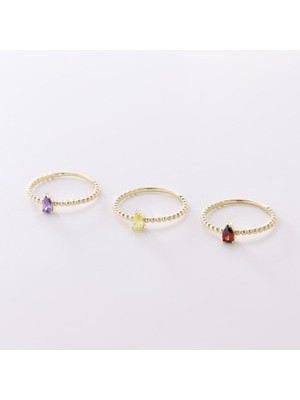 Sembol Gold Altın Doğum Taşı Yüzükler 14 Ayar/Ay'lara Göre Taş Rengi