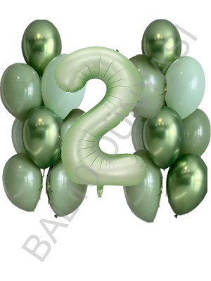 Su Yeşili Rakam ve Balon Seti Yaş 2