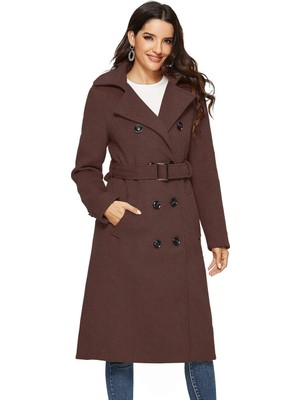 Kemer Detaylı Aksesuarlı Kaşe Kaban