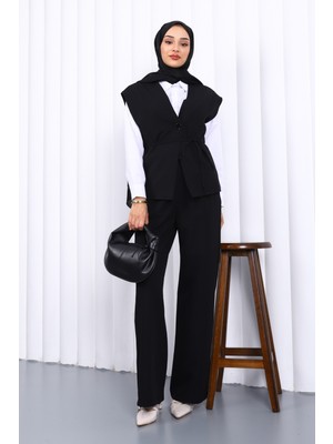 Siyah Yelek Pantolon Ikili Takım