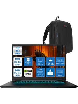 Gıgabyte Gamıng A16CVH Intel® Core™ I7-13620H Ddr5 128GB 512GB SSD 16INÇ 8GB/RTX5060 IPS Wuxga (1920X1200) 165Hz, 300NITS WINDOWS11HOME Gaming Laptop WA16CVHH49+ZETTAÇANTA