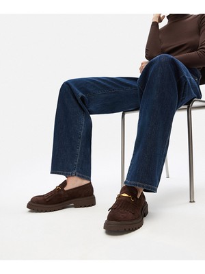 %100 süet deri metal tokalı makosen IW6250030009074