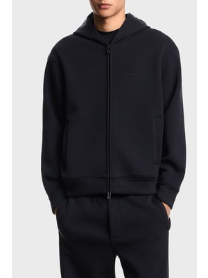 Emporio Armani Logolu Streç Pamuklu Regular Fit Kapüşonlu Sweat Erkek Sweat EM002866 AF17547 UB118