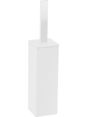 Tuvalet Fırçalık, Kare, Yerden - Mat Beyaz