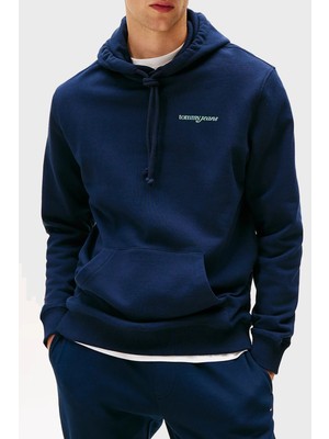 Tommy Jeans Logo Baskılı Pamuklu Regular Fit Kapüşonlu Sweat Erkek Sweat DM0DM22112 C1G