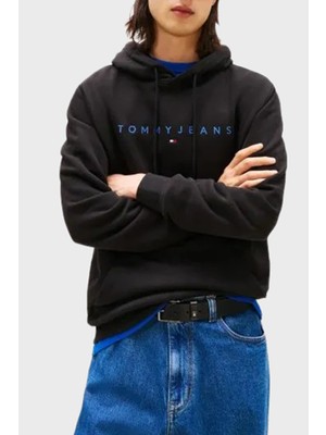 Tommy Jeans Logolu Pamuklu Regular Fit Kapüşonlu Polar Sweat Erkek Sweat DM0DM20746 0gk