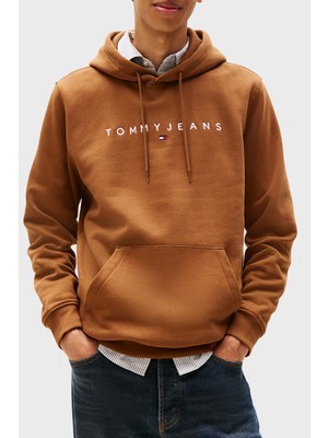 Tommy Jeans Logolu Pamuklu Regular Fit Kapüşonlu Polar Sweat Erkek Sweat DM0DM20746 Gvp