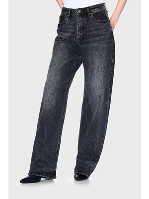 Armani Exchange Pamuklu Relaxed Fit Yüksek Bel Geniş Paça Jeans Bayan Kot Pantolon XW000100 AF16084 MC002