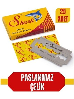Turk Shark 20 Adet Paslanmaz Çelik Tıraş Jileti - FEİ7929-3554