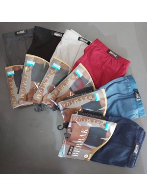 Berrak 4488 Erkek Modal Ince Kemer Lastikli Çok Renkli Boxer 10 Adet