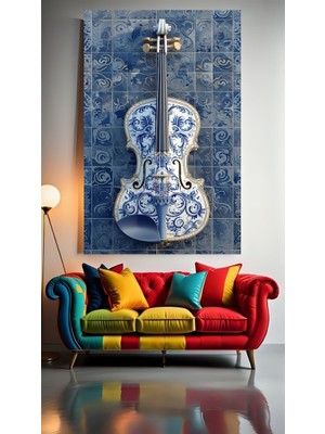 Özkacar Group Müzik Aleti Keman V1 Ev Duvar Salon Güzellik Salonu Ofis Dükkan Dekarasyon Kanvas Tablo