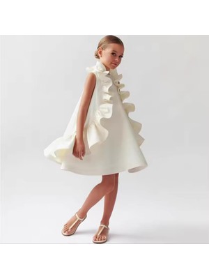Ruffles Prenses Elbisesi - Kız Çocuk Mezuniyet Elbisesi Çocuk Abiye Doğum Günü Elbisesi