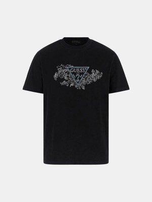 Guess Embroidery Erkek Siyah Regular Fit T-Shirt M5BI07I3Z14-JBLK