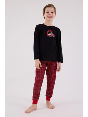Arnetta Uzun Kol Ekoseli Erkek Çocuk Pijama Takım 3515