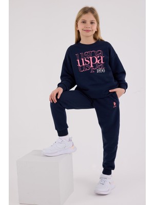 U.s. Polo Assn. Kız Çocuk Eşofman Takımı Lacivert %65 Pamuk %35 Pes Rahat ve Şık Tasarım