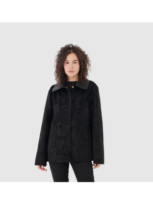 Togo Kadın Kürklü Deri Mont [810053]