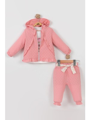 Kız Bebek Fermuarlı Ceket ve Pantolan Takım (9-12-18 Ay)