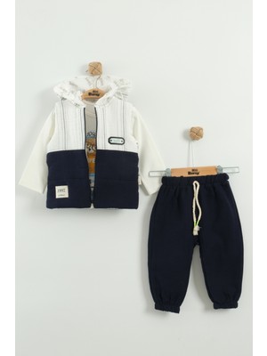 Erkek Bebek Mont ve Jogger Pantolon 3'lü Takım (9-12-18 Ay)