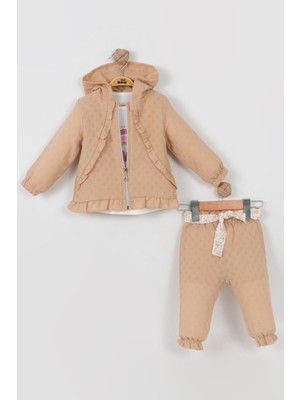 Kız Bebek Fermuarlı Ceket ve Pantolan Takım (9-12-18 Ay)