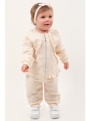 Kız Bebek Fermuarlı Ceket ve Pantolan Takım (9-12-18 Ay)